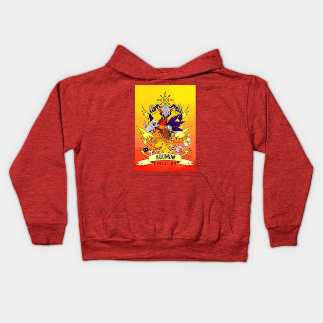 digimon agumon evolution Kids Hoodie by DeeMON